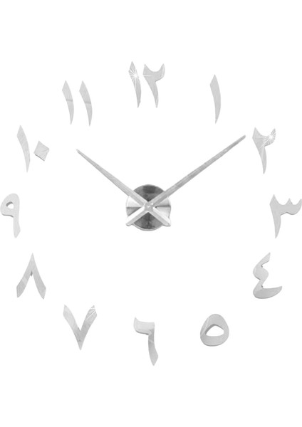 3D Duvar Saati Çerçevesiz Ayna Numarası Sticker Oturma Odası Gümüş Için (Yurt Dışından) fiyatları