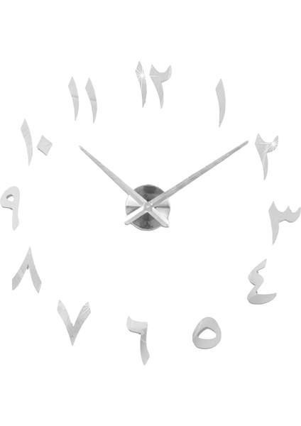 3D Duvar Saati Çerçevesiz Ayna Numarası Sticker Oturma Odası Gümüş Için (Yurt Dışından) fırsatları