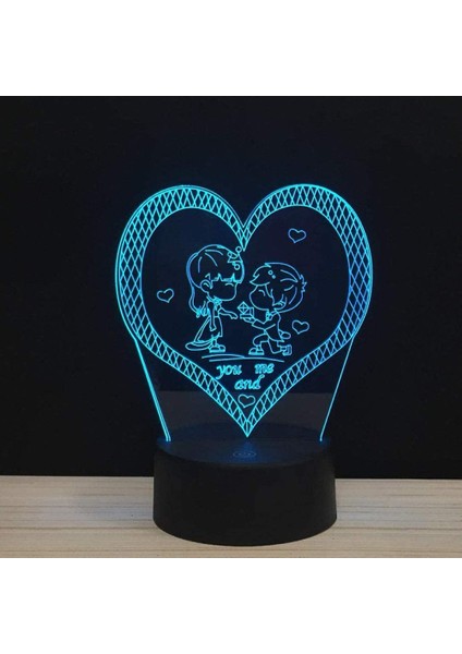 3D Renk Değiştiren Gece Lambası - Siyah (Yurt Dışından)