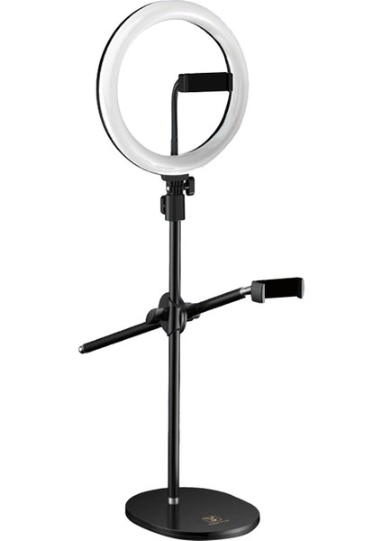 10 "led Halka Işık Kiti ile Standı ile Dim Makyaj Telefon Kamera Youtube Çift Telefon Tutucu (Yurt Dışından) fiyatları