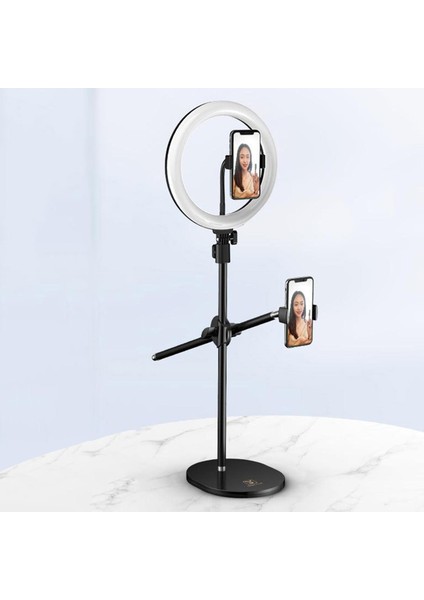 10 "led Halka Işık Kiti ile Standı ile Dim Makyaj Telefon Kamera Youtube Çift Telefon Tutucu (Yurt Dışından) modelleri