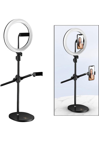 10 "led Halka Işık Kiti ile Standı ile Dim Makyaj Telefon Kamera Youtube Çift Telefon Tutucu (Yurt Dışından) indirimleri