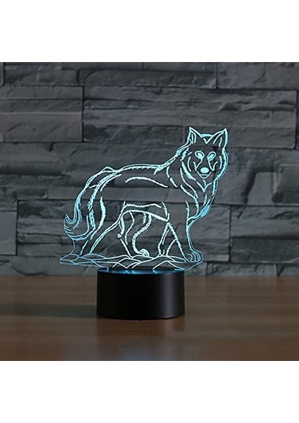 3D Renk Değiştiren Gece Lambası - Siyah (Yurt Dışından) fiyatları