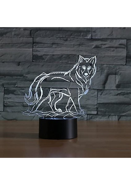3D Renk Değiştiren Gece Lambası - Siyah (Yurt Dışından) fırsatları