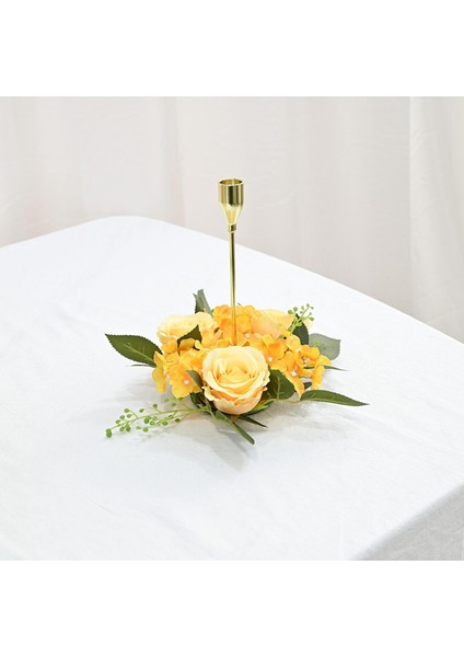 20CM Sütun Mum Yüzük Çelenk Masa Çiçek Çiçek Çelenk Centerpieces Dekor Mor(Yurt Dışından)