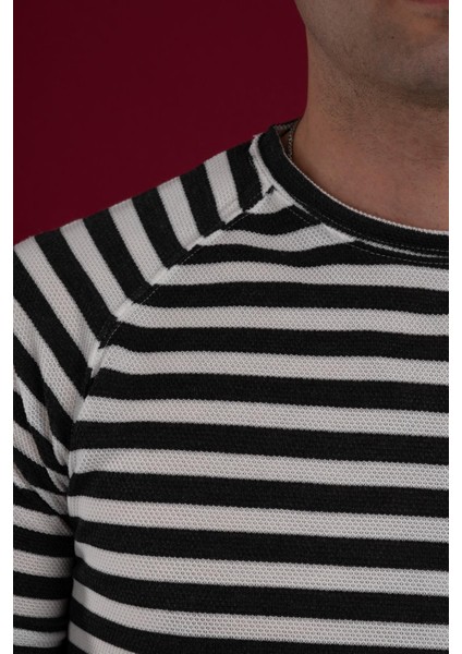 Slimfit Çizgili Örgü Pamuklu Erkek T-Shirt fırsatları