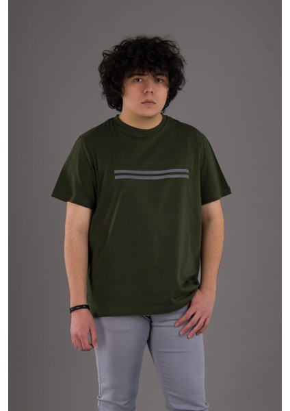 Slimfit Baskılı Sıfır Yaka Erkek Penye T-Shirt