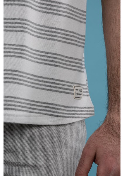 Slimfit Çizgili Örme Kumaş Erkek T-Shirt fiyatları