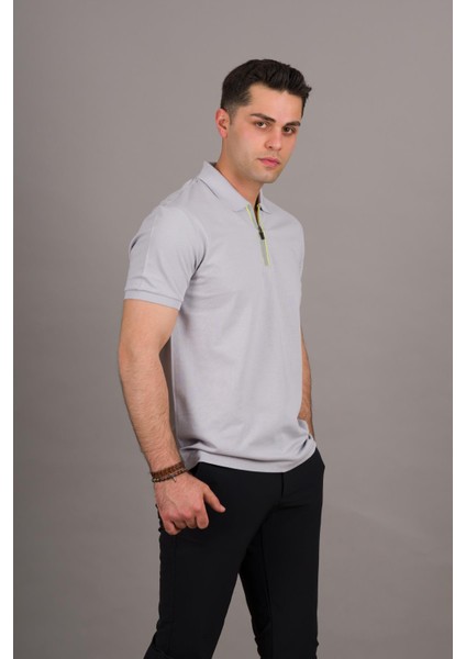 Regular Fit Fermuarlı Polo Yaka Pamuklu Erkek T-Shirt fiyatları