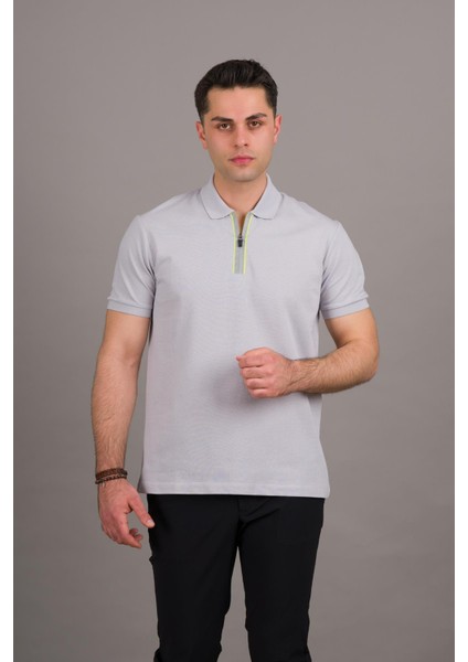 Regular Fit Fermuarlı Polo Yaka Pamuklu Erkek T-Shirt modelleri
