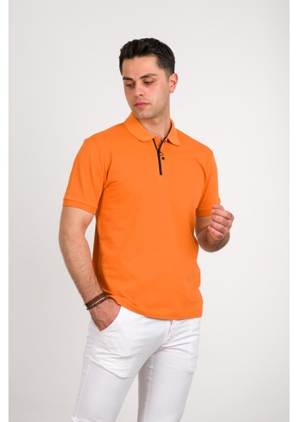 Regular Fit Fermuar Detaylı Polo Yaka Pamuklu Erkek T-Shirt fiyatları
