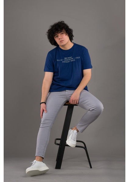 Regular Fit Baskılı Bisiklet Yaka Erkek T-Shirt