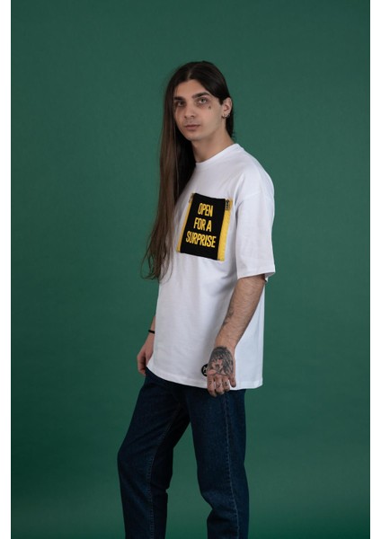 Oversize Cep Aksesuarlı Sıfır Yaka Penye Erkek T-Shirt fiyatları