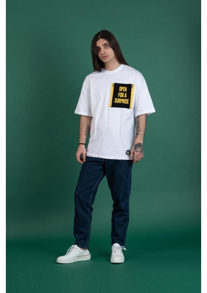 Oversize Cep Aksesuarlı Sıfır Yaka Penye Erkek T-Shirt modelleri