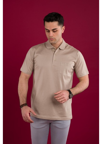 Klasik Kalıp Polo Yaka Cepli Merserize Erkek T-Shirt fiyatları