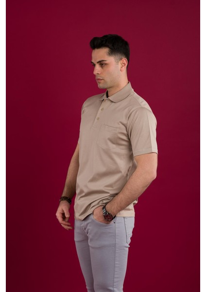 Klasik Kalıp Polo Yaka Cepli Merserize Erkek T-Shirt modelleri