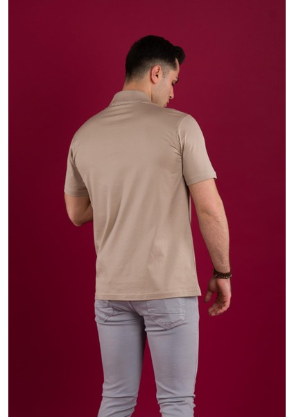 Klasik Kalıp Polo Yaka Cepli Merserize Erkek T-Shirt fırsatları