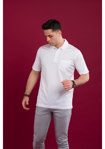 Klasik Kalıp Polo Yaka Cepli Merserize Erkek T-Shirt fiyatları