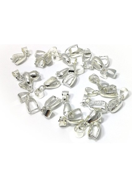 Reçine Epoksi Takı Kıskacı - Gümüş - 6.5 mm - 25 Adet