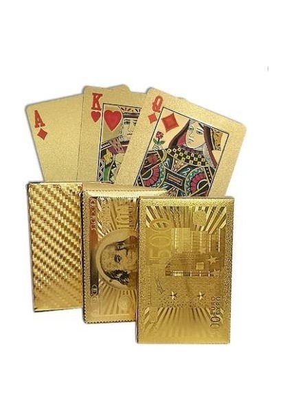 Golden Sarı Renk Dolar Iskambil Kağıdı Hediyelik Özel