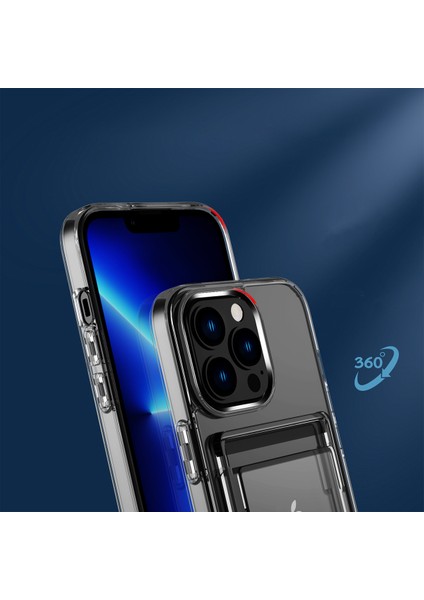 Iphone 12 Pro Max Kılıf Ultra Koruyucu Kartlıklı Ensa Kapak + Ekran Koruyucu