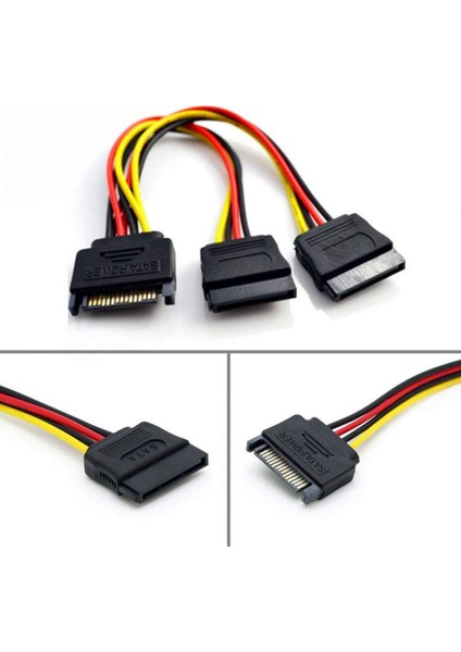 Sata Splitter Kablo 15 Pin Sata Güç Uzatma Kablosu Sata Power Çoklayıcı 15PIN Erkek Çift 15 Pin Dişi fiyatları