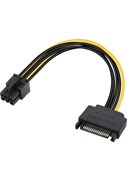6 Pin - Sata 15 Pin Sata Güç Kablosu (Sata - 6 Pin Pcıe) Grafik Ekran Kartı Power Kablosu