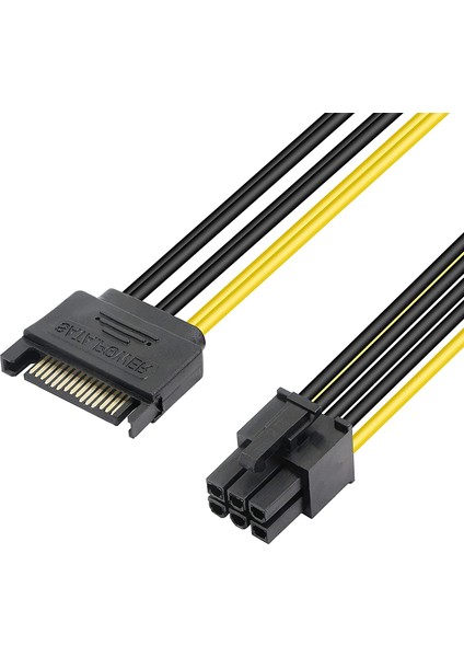 6 Pin - Sata 15 Pin Sata Güç Kablosu (Sata - 6 Pin Pcıe) Grafik Ekran Kartı Power Kablosu