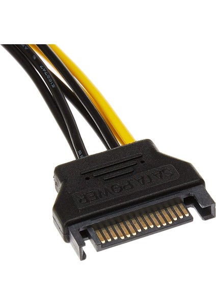 6 Pin - Sata 15 Pin Sata Güç Kablosu (Sata - 6 Pin Pcıe) Grafik Ekran Kartı Power Kablosu