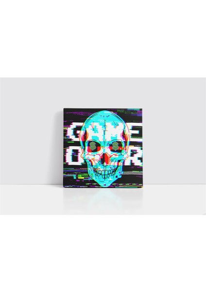 Game Over Kuru Kafa Glitch Kanvas Tablo