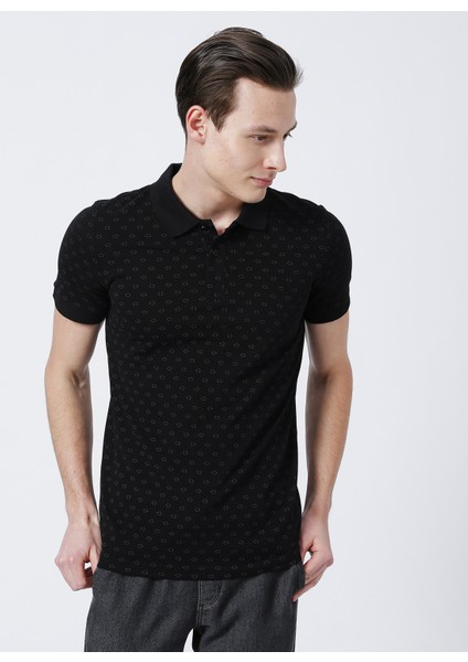 Desenli Siyah Erkek Polo T-Shirt 222 Lcm 242061 Mıxed