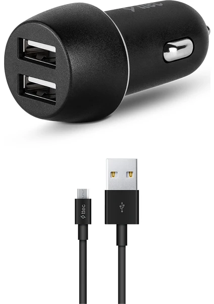 Smartcharger Duo 3.1A Araç Şarj Aleti Çift USB + Micro USB Kablo