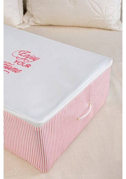 Büyük Boy Baza Altı Pembe Çizgili Hurç 62 x 46 x 22 cm