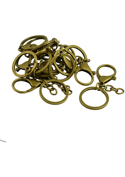 10 Adet 30 mm. Bölünmüş Yüzük Anahtarlık Istakoz Klipsler (Yurt Dışından)