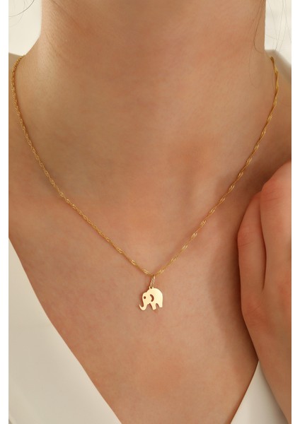 14 Ayar Altın Singapur Zincir Fil Kolye fırsatları