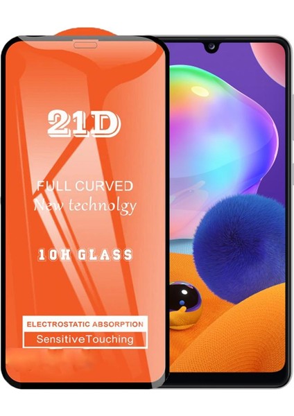 Samsung A31 Ekran Koruyucu 21D Tam Kaplayan Kavisli