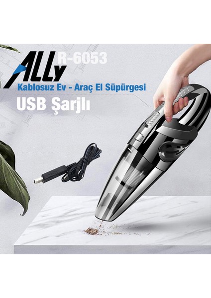 R-6053 Kablosuz Güçlü El Araç/ev Süpürgesi Kuru Islak 29000