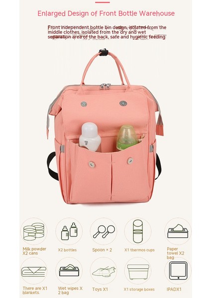 Lovehome Büyük Kapasiteli Ayıcık Detaylı Çok Fonksiyonlu Anne Bebek Çantası - Pembe (Yurt Dışından) fiyatları