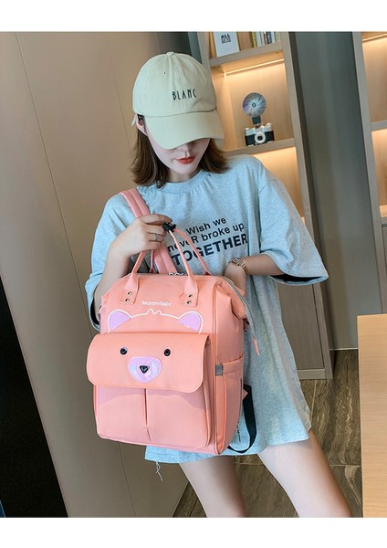 Lovehome Büyük Kapasiteli Ayıcık Detaylı Çok Fonksiyonlu Anne Bebek Çantası - Pembe (Yurt Dışından) modelleri