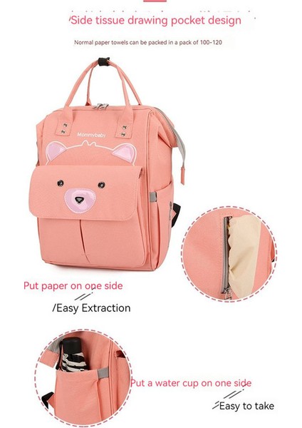 Lovehome Büyük Kapasiteli Ayıcık Detaylı Çok Fonksiyonlu Anne Bebek Çantası - Pembe (Yurt Dışından) indirimleri