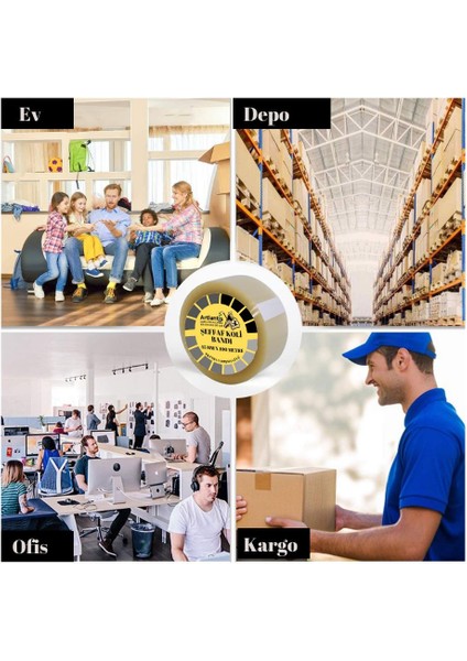 Koli Bandı Şeffaf 45X100 12'li 1 Paket Artlantis Koli Bantı 45*100 Ambalajlama Bandı Şeffaf Ekstra Yapıştırma Kaliteli 12 Li