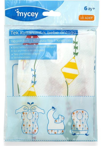 Tek Kullanımlık Bebek Önlüğü - 30 Adet 3 x 10 cm