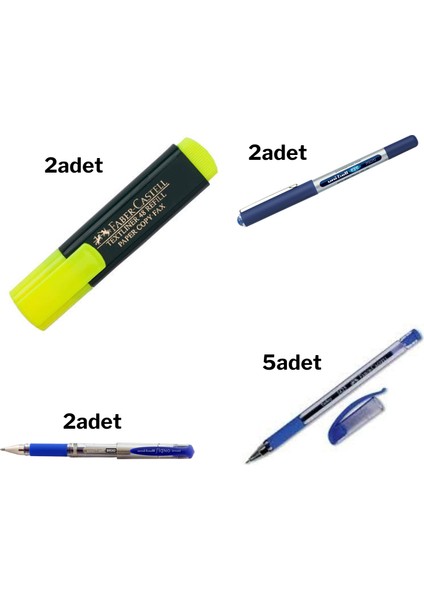 Faber Castell ve Uni Ball Ofis Kalem Seti