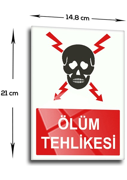 Cam Pano | Ölüm Tehlikesi Cam Tabela | 14,8cm x 21cm fiyatları