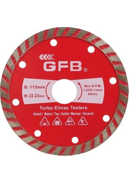 Turbo Elmas Mermer-Granit Kesici 180 MM-2386