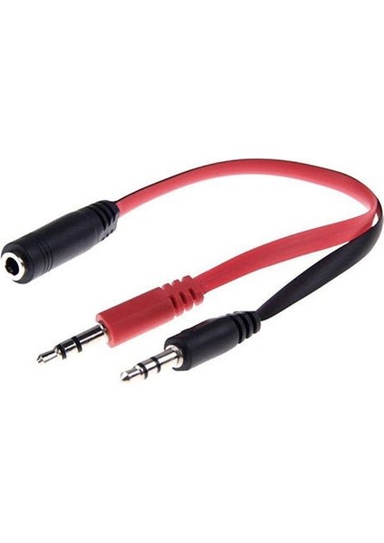 Kulaklıklı Mikrofon Ayrıştırıcı 3.5mm Splitter Y Kablo