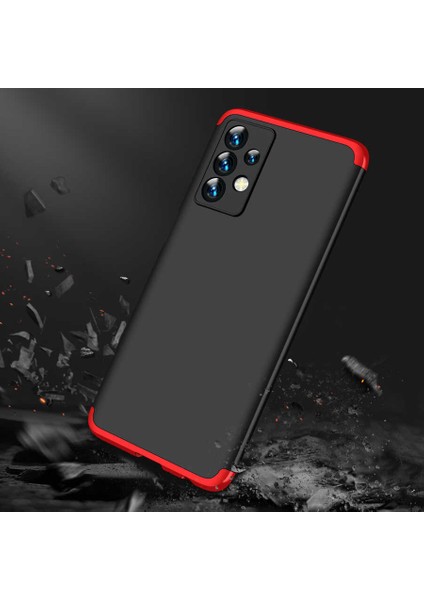 Samsung Galaxy A23 Uyumlu Kılıf 3 Parçalı Tam Koruma Sert Mika Ays Kapak Mavi