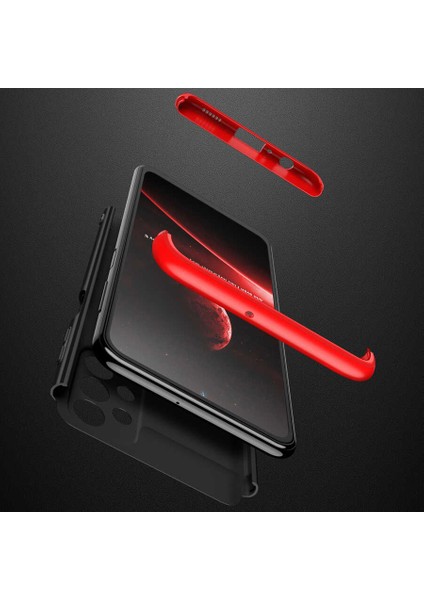 Samsung Galaxy A23 Uyumlu Kılıf 3 Parçalı Tam Koruma Sert Mika Ays Kapak Mavi