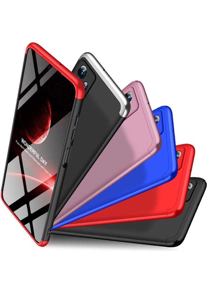 Samsung Galaxy A23 Uyumlu Kılıf 3 Parçalı Tam Koruma Sert Mika Ays Kapak Mavi