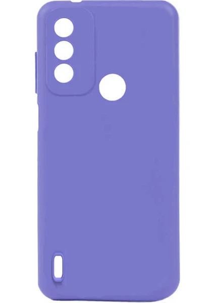 Case 4U Tecno Spark 6 Go Kılıf Klasik Mat Silikon Lüks Biye Arka Kapak Lila